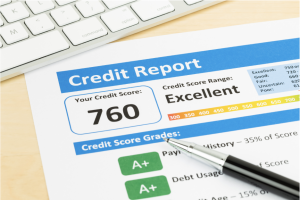 Picture showing a credit report with a 760 credit score